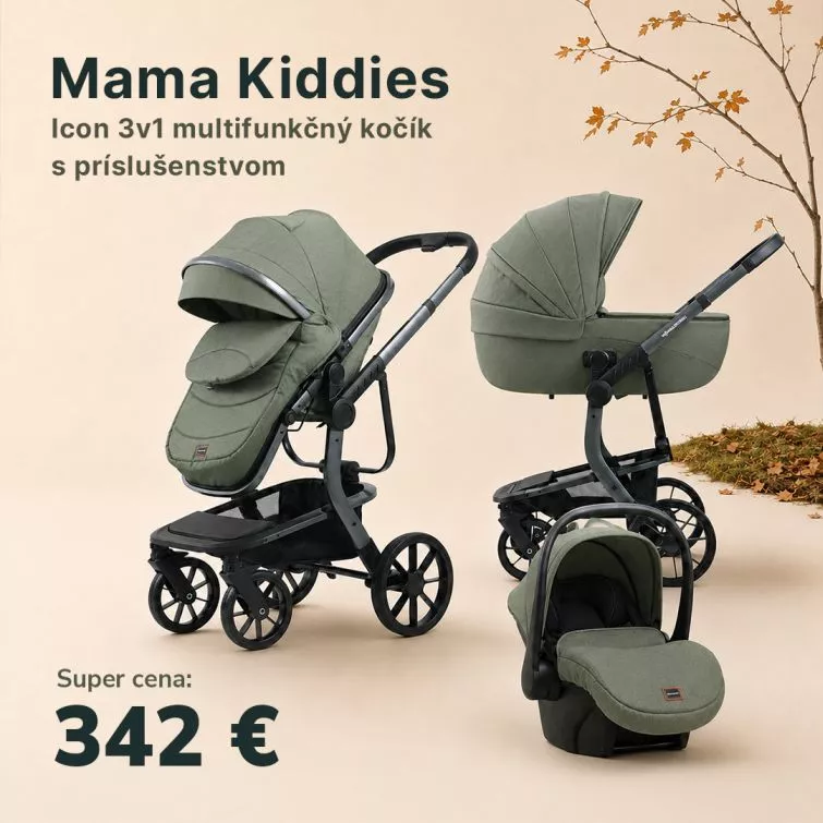 Mama Kiddies Icon 3v1 multifunkčný kočík s príslušenstvom