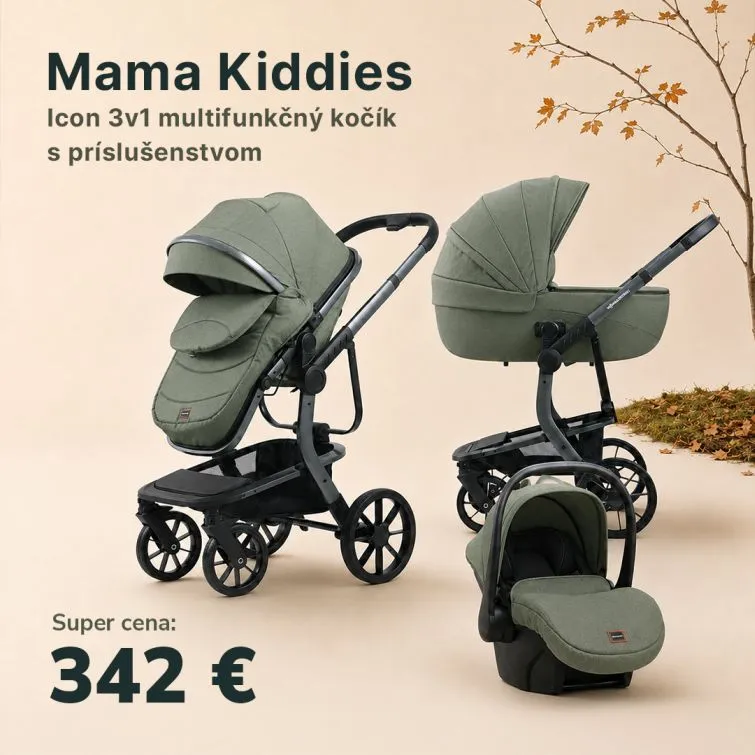 Mama Kiddies Icon 3v1 multifunkčný kočík s príslušenstvom