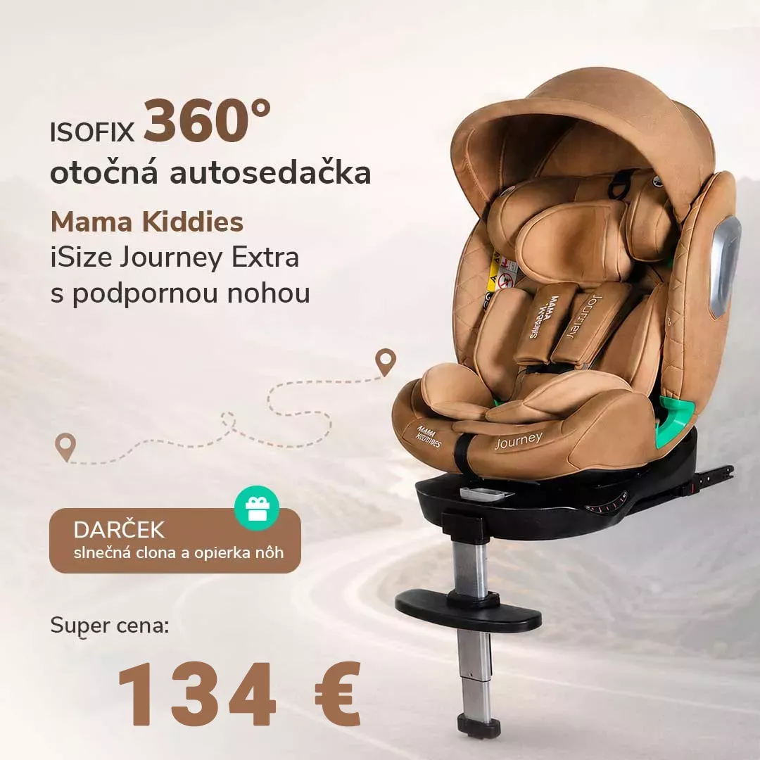 ISOFIX 360° otočná autosedačka Mama Kiddies iSize Journey Extra