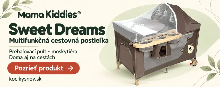 Mama Kiddies® Sweet Dreams multifunkčná cestovná postieľka hnedá