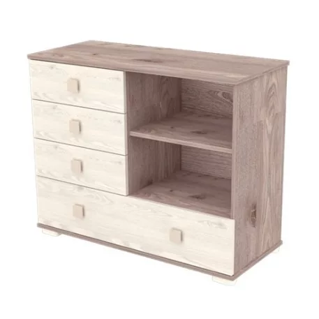 Prebaľovacia skrinka 107 cm – krémovo-vŕbová