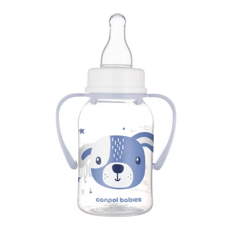 Canpol babies Fľaša úzkohrdlá s úchytmi CUTE ANIMALS 120ml psík