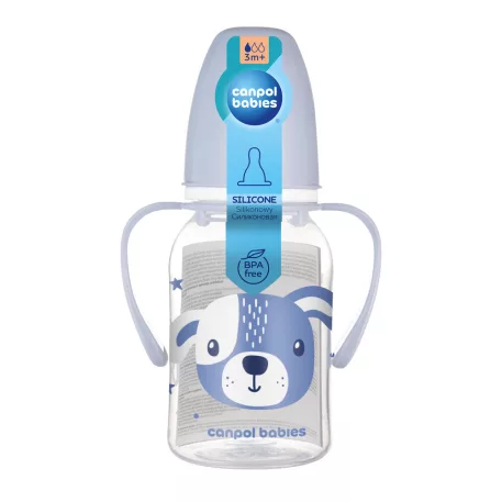 Canpol babies Fľaša úzkohrdlá s úchytmi CUTE ANIMALS 120ml psík