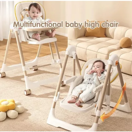 Mama Kiddies® Baby Siesta 4v1 multifunkčná jedálenská stolička v béžovej farbe