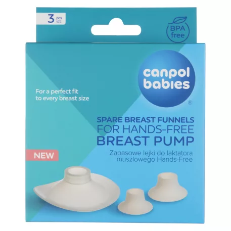 Canpol babies Náhradný silikónový lievik a vložky 24/21/19mm k odsávačke materského mlieka Hands-Free