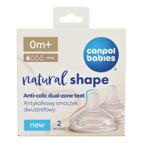 Canpol Babies Cumlík k fľaši Natural Shape 0m+ 2ks