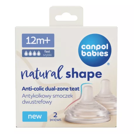 Canpol babies Cumlík k fľaši Natural Shape 12m+ 2ks