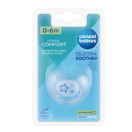 Canpol Babies Silikónový cumlík so symetrickou špičkou 0-6m NEWBORN BABY modrý