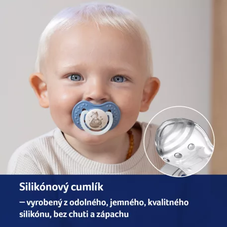 LOVI Cumlík dynamický silikónový NIGHT&DAY 6-18m 2ks chlapec