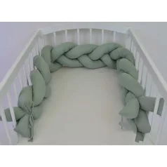  Pletený mantinel do postieľky – 210 cm – vintage zelená