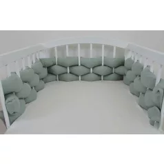   Pletený mantinel do postieľky – 210 cm – vintage zelená