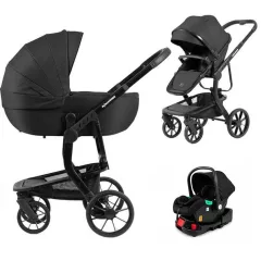   Mama Kiddies® Icon 4v1 multifunkčný kočík s príslušenstvom v čiernej farbe s ISOFIX základňou + Darček