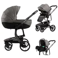   Mama Kiddies® Icon 3v1 multifunkčný kočík s príslušenstvom v sivej farbe + Darček