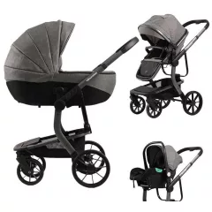  Mama Kiddies® Icon 3v1 multifunkčný kočík s príslušenstvom v sivej farbe + Darček