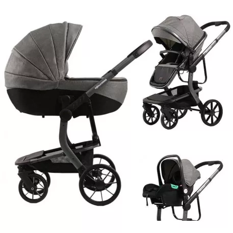 Mama Kiddies® Icon 3v1 multifunkčný kočík s príslušenstvom v sivej farbe + Darček