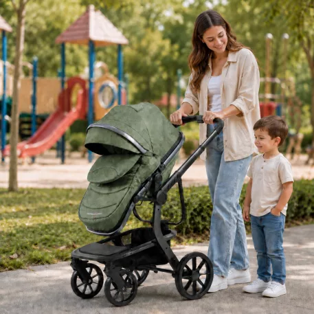 Mama Kiddies® Icon 4v1 multifunkčný kočík s príslušenstvom v zelenej farbe s ISOFIX základňou + Darček