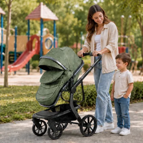 Mama Kiddies® Icon 3v1 multifunkčný kočík s príslušenstvom – zelený + darček