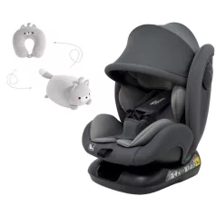   Mama Kiddies® Nova Luxe i-Size autosedačka upevnenie bezpečnostným pásom –  svetlo šedá (40–150 cm) + DARČEK cestovný vankúš
