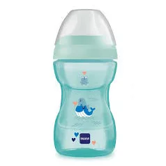 Detský hrnček MAM na učenie pitia 270 ml – modrý