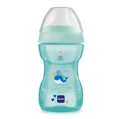 Detský hrnček MAM na učenie pitia 270 ml – modrý