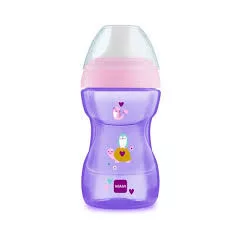 Detský hrnček MAM na učenie pitia 270 ml – fialový