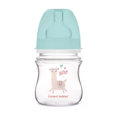   Canpol babies Antikoliková fľaša so širokým hrdlom EasyStart 120 ml PP EXOTIC ANIMALS zelená