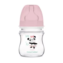   Canpol babies Antikoliková fľaša so širokým hrdlom EasyStart 120 ml PP EXOTIC ANIMALS ružová