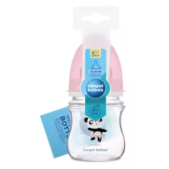   Canpol babies Antikoliková fľaša so širokým hrdlom EasyStart 120 ml PP EXOTIC ANIMALS ružová
