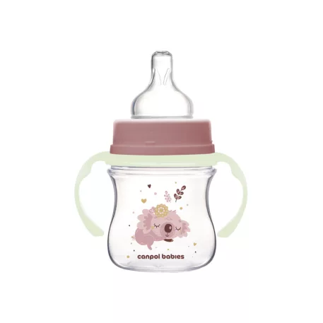 Canpol babies Fľaša proti kolike so svietiacou rúčkou EasyStart SLEEPY KOALA 120ml ružová