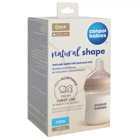 Canpol babies Fľaša antikoliková Natural Shape 150 ml