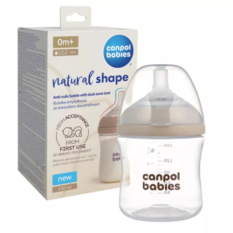 Canpol babies Fľaša antikoliková Natural Shape 150 ml
