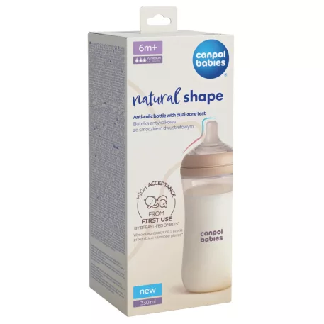 Canpol babies Fľaša antikoliková Natural Shape 330 ml