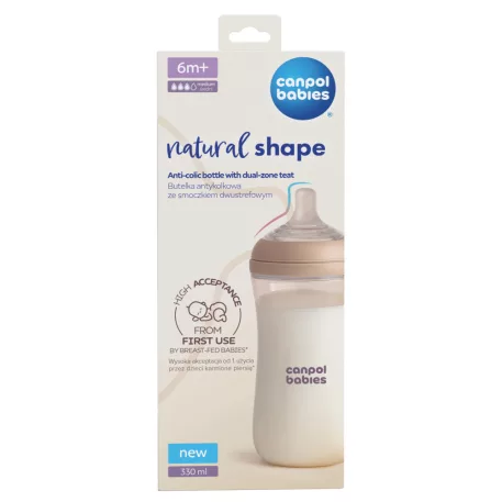 Canpol babies Fľaša antikoliková Natural Shape 330 ml