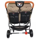 Detský športový kočík Mama Kiddies TWIN JAM v hnedej farbe pre dvojičky +darček dvojitý držiak na fľaše