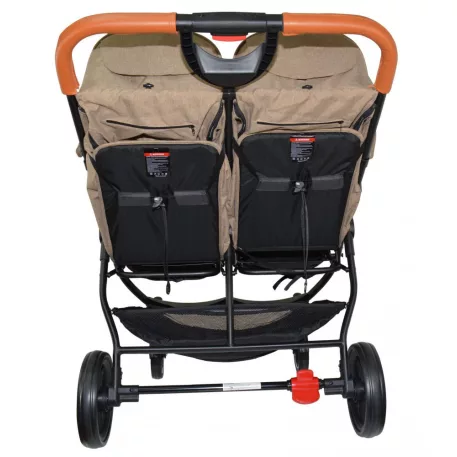 Detský športový kočík Mama Kiddies TWIN JAM v hnedej farbe pre dvojičky +darček dvojitý držiak na fľaše