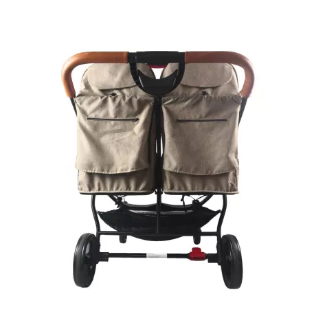Detský športový kočík Mama Kiddies TWIN JAM v hnedej farbe pre dvojičky +darček dvojitý držiak na fľaše