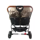 Detský športový kočík Mama Kiddies TWIN JAM v hnedej farbe pre dvojičky +darček dvojitý držiak na fľaše