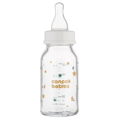 Canpol babies Sklenená fľaša s úzkym hrdlom 120 ml TOYS