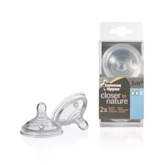   Tommee Tippee cumlík na fľašu - silikónový Anti-Colic, stredný prietok, 2 ks