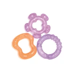   Baby Care chladiace hryzátko - 3 ks - fialové, pink a oranžové