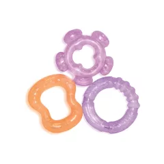   Baby Care chladiace hryzátko - 3 ks - fialové, pink a oranžové
