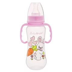   1 ks PP dojčenskej fľaše Baby Bruin s držadlami, 240 ml + darček-pink