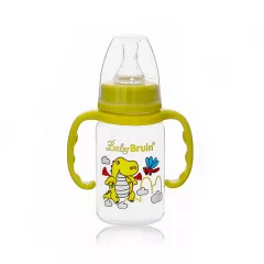   Baby Bruin detská kojenecká fľaša s uškom, 120 ml + Darček - zelená