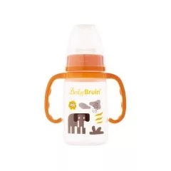   1 ks dojčenskej fľaše Baby Bruin s držadlami, 120 ml + darček-orange