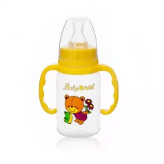   Baby Bruin detská kojenecká fľaša s uškom, 120 ml + Darček - žltá