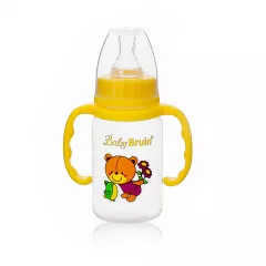  Baby Bruin detská kojenecká fľaša s uškom, 120 ml + Darček - žltá
