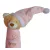 Pískací plyšový macík s čiapkou do ruky 13 cm - pink