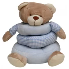   Baby Bruin  plyšový medveď 17 cm v tvare prsteňa - modrá