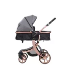 Mama Kiddies® Sun 3v1 Grey ELITE multifunkčný kočík s príslušenstvom v svetlošedej farbe + darček