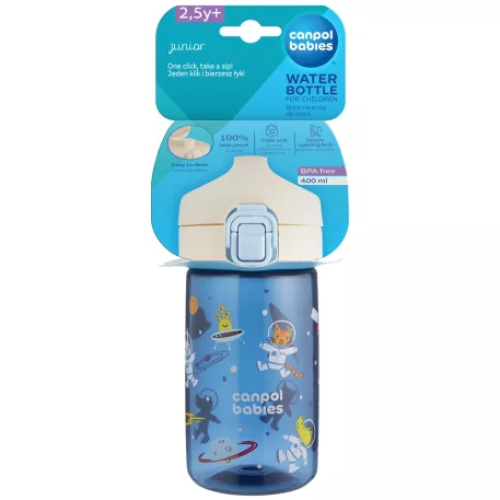 Canpol babies Fľaša JUNIOR 400ml modrá